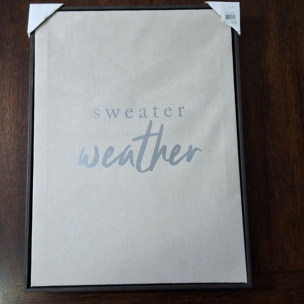 Sweater Weather Wall Canvas Wall Decor Frame, NEW, 12in x 16in x 1.25in